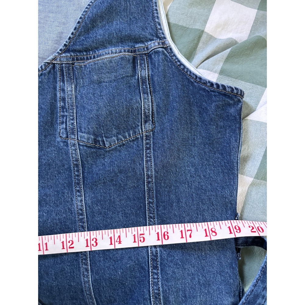 Gap Denim Tie Belt Button Front Maxi Dress Womens XL Dark Wash V-neck Denim - Picture 8 of 10